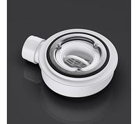 Mai & Mai Bonde de Douche Blanc Salle de Bain pour Receveur de Douche | Bonde de Bac à Douche, Bonde Douche Standard 90mm, Siphon Amovible, Diamètre Drain 40mm, Tuyau de Vidange, AL006