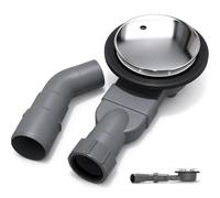 Mai & Mai Bonde de Douche Gris Salle de Bain Siphon pour Receveur de Douche | Bonde de Bac à Douche, Bonde Douche Standard 90mm, Siphon Amovible, Diamètre Drain 45mm, Tuyau de Vidange, AL005