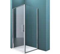 Mai & Mai Cabine de douche en angle 80x80 paroi de douche avec porte pivotante verre transparent avec cadre R36