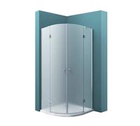 Mai & Mai Cabine de Douche en Angle 80x80cm Paroi de Douche Opaque avec Porte Pivotante Pare Douche en Quart de Cercle Montage Réversible Rav02VS