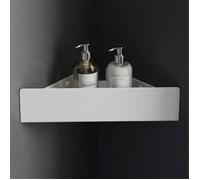 Mai & Mai Étagère de Rangement Design d'angle Adhésive ou Avec Perçage pour Salle de Bain Blanc Reglo-07