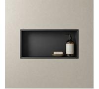 Mai & Mai Étagère Murale à Carreler pour Salle de Bain Noir 30x60x8,3cm | Étagère de Douche Encastrée en Inox, Niche de Douche Rectangulaire, Niche Murale Encastrable, Serviteur de Douche, MBK01