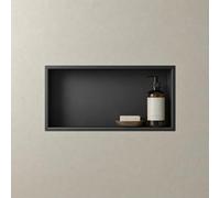 Mai & Mai Étagère Murale à Carreler pour Salle de Bain Noir 30x60x8,3cm | Étagère de Douche Encastrée en Inox, Niche de Douche Rectangulaire, Niche Murale Encastrable, Serviteur de Douche, MBK01