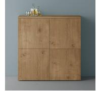Mai & Mai Meuble de Rangement avec 4 Portes et 8 Compartiments Marron 100x36,4x98 cm SR04