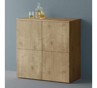 Mai & Mai Meuble de Rangement avec 4 Portes et 4 Compartiments Marron Clair 76x36,4x74 cm SR04
