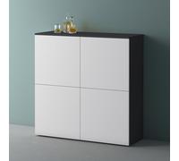 Mai & Mai Meuble de Rangement Buffet Gris Noir Mat + Blanc Mat 100cm