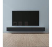 Mai & Mai Meuble TV Suspendue Armoire avec Soft-Close Table TV pour le Salon Marron Clair+Gris Noir 300x40,2x30 cm TC002