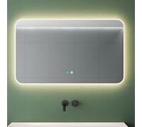 Mai & Mai Miroir Lumineux Suspendu de Salle de Bain Éclairage LED 100x60cm | Miroir Mural à Intensité Variable, Glace Suspendu, Fonction Anti-Buée, Interrupteur Tactile Luz, Nova-02