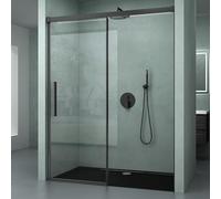 Mai & Mai Paroi de Douche en Niche Transparent 140x195cm Pare Douche avec Porte Coulissante Verre ESG 6mm avec Revêtement NANO Easy Clean T12