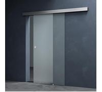 Mai & Mai Porte coulissante opaque en verre ESG de 8mm 77,5x215cm poignée ronde Ama12H distance au mur de 25mm