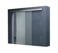 Mai & Mai Porte Coulissante Opaque Verre ESG 8mm 90x205cm Poignée de Barre Ama TS14-900 Distance au Mur de 25mm