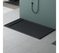 Mai & Mai Receveur de Douche Gris-Noir Rectangulaire 90x160x3cm | Fabriqué en Résine, Bac à Douche Extra-plat, Receveur Antiglisse pour Salle de Bain, Géo10