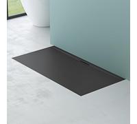 Mai & Mai Receveur de Douche Gris-Noir Rectangulaire 90x160x3cm | Fabriqué en Résine, Bac à Douche Extra-plat, Receveur Antiglisse pour Salle de Bain, Géo7