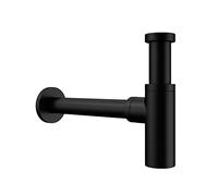 Mai & Mai Siphon Rond pour Lavabo ou Vasque de Salle de Bains Noir | Siphon de Lavabo Vasque, Fabriqué en Laiton Chromé, Anti-blocage et Anti-odeur, Bonne Étanchéité, Hauteur Réglable, Siphon-05