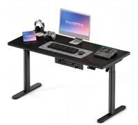MAIDeSITe Bureau RGB électrique réglable en Hauteur,140 x 70 cm | Bureau assis-debout avec bande lumineuse RGB,4 mémoires, USB-C et gestion des câbles 2-en-1,gamer et Home-Office