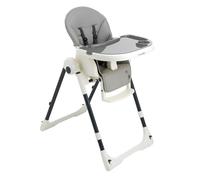 MAÏKA Chaise haute design et multipositions | dès 6 mois et jusqu'à 15 kg | assise grand confort en simili cuir | dossier et repose mollet inclinables | 4 roulettes avec frein | réglage une main