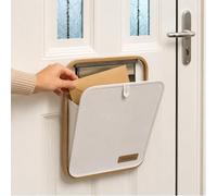 Mail More Boîte aux lettres pour porte d'entrée sans vis - Blanc - Pour boîte aux lettres - Porte-colis d'intérieur - Cadre en bambou - Boudin de porte