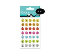 Maildor 560355Cpack - GOMMETTES 3D Cooky - LOT DE 10 planches 12x8 cm - 350 stickers - APPRECIATIONS