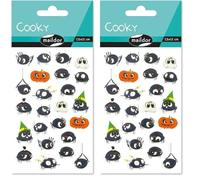 Maildor CY083O - Un sachet de gommettes 3D Cooky 1 planche 7,5x12cm, Araignées (24 stickers) (Lot de 2)