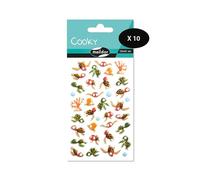 Maildor CY121Cpack - GOMMETTES 3D Cooky - LOT DE 10 planches 12x8 cm - 360 stickers - TORTUES DE MER