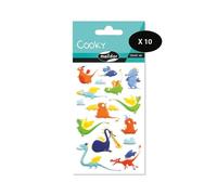 Maildor CY122Cpack - GOMMETTES 3D Cooky - LOT DE 10 planches 12x8 cm - 150 stickers - DRAGONS
