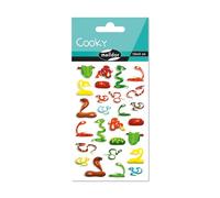 Maildor CY123Cpack - GOMMETTES 3D Cooky - LOT DE 10 planches 12x8 cm - 260 stickers - SERPENTS