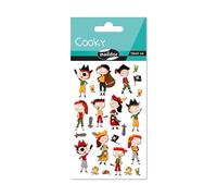 Maildor CY134Cpack - GOMMETTES 3D Cooky - LOT DE 10 planches 12x8 cm - 180 stickers - PIRATES