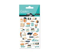 Maildor CY138Cpack - GOMMETTES 3D Cooky - LOT DE 10 planches 12x8 cm - 300 stickers - VOYAGES AUTOUR DU MONDE