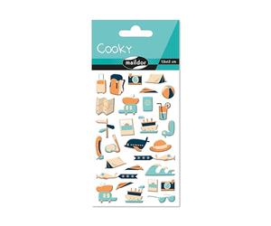 Maildor CY138Cpack - GOMMETTES 3D Cooky - LOT DE 10 planches 12x8 cm - 300 stickers - VOYAGES AUTOUR DU MONDE