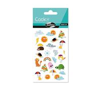 Maildor CY156Cpack - GOMMETTES 3D Cooky - LOT DE 10 planches 12x8 cm - 250 stickers - METEO