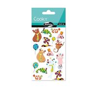 Maildor CY158Cpack - GOMMETTES 3D Cooky - LOT DE 10 planches 12x8 cm - 160 stickers - ANIMAUX CLOWNS
