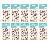 Maildor CY159Cpack - GOMMETTES 3D Cooky - LOT DE 10 planches 12x8 cm - 250 stickers - NUIT DE NOËL