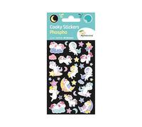 Maildor CY164Cpack - GOMMETTES 3D Cooky - LOT DE 10 planches 12x8 cm - PHOSPHORESCENTES - 300 stickers - LICORNES