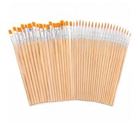 Mailfull Lot de 50 pinceaux 25 pinceaux plats et 25 petits pinceaux ronds pour le corps, le visage, les rochers, la toile, les amateurs de peinture, les enfants et les adultes, pour dessiner et