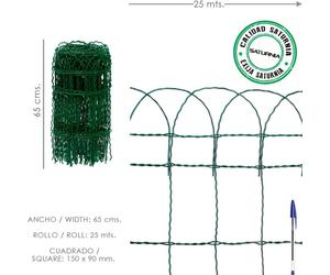 Maille électrosoudée plastifiée Résidence 65 cm. Rouleau de 25 mètres