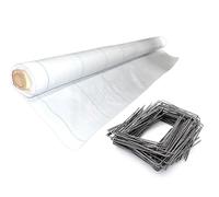 Maillestore Kit : Toile de paillage 130g/m² Blanche + agrafes 1,25m x 100m Blanc 130g/m²