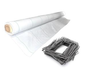 Maillestore Kit : Toile de paillage 130g/m² Blanche + agrafes 2.10m x 100m Blanc 130g/m²