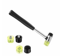 Maillet Caoutchouc 25 mm Marteau à Double Tête avec 4 Têtes Petit Marteau | avec Poignée Antidérapante pour Travail du Cuir Menuiserie Bricolage