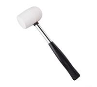 Maillet en caoutchouc de 283,5 g - Marteau à face souple pour carrelage et travail du bois - Outil anti-chocs non marquant avec poignée en acier - Blanc
