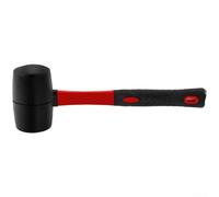 Maillet en caoutchouc pour construction de sols stratifiés et installation de carrelage, poignée en fibre de verre, poignée bicolore, tête non marquante, face plate de précision, rouge et noir