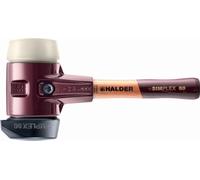 Maillet HALDER SIMPLEX Caoutchouc chargé, avec pied intégré / nylon, avec boîtier en fonte malléable et manche en bois de haute qualité - D=80 mm - Manche extra-court - 3028.282