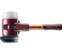 Maillet HALDER SIMPLEX Caoutchouc chargé, avec pied intégré / superplastique, avec boîtier en fonte malléable et manche en bois de haute qualité - D=80 mm - Manche extra-court - 3027.282