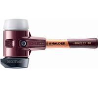 Maillet HALDER SIMPLEX Caoutchouc chargé, avec pied intégré / superplastique, avec boîtier en fonte malléable et manche en bois de haute qualité - D=80 mm - Manche extra-court - 3027.282