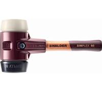 Maillet HALDER SIMPLEX Caoutchouc chargé / nylon avec boîtier en fonte malléable et manche en bois - D=80 mm - Manche extra-court - 3028.082