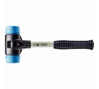 Maillet HALDER SIMPLEX TPE souple avec boîtier en fonte malléable renforcée et manche en fibre de verre - D=80 mm - 3701.080