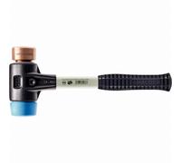 Maillet HALDER SIMPLEX TPE souple / cuivre avec boîtier en fonte malléable renforcée et manche en fibre de verre - D=30 mm - 3714.030