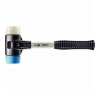 Maillet HALDER SIMPLEX TPE souple / nylon avec boîtier en fonte malléable renforcée et manche en fibre de verre - D=40 mm - 3718.040