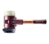Maillet HALDER SIMPLEX Caoutchouc chargé, avec pied intégré / nylon, avec boîtier en fonte malléable et manche en bois de haute qualité - D=80 mm - Manche extra-court - 3028.282