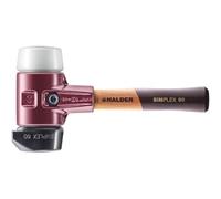 Maillet SIMPLEX, Caoutchouc chargé, avec pied/superplastique ; avec boîtier en fonte malléable et manche en bois extra court de qualité | D=60 mm/Modèle de manche=extra court | 3027.262