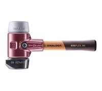 Maillet SIMPLEX, Caoutchouc chargé, avec pied/TPE moyen ; avec boîtier en fonte malléable et manche en bois extra court de qualité | D=60 mm/Modèle de manche=extra court | 3023.262